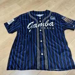 Gamba Osaka ボタン付きシャツ L 黒青ストライプのサムネイル