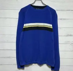 ラ*ラ様 エディーバウアー コットンニット セーター L ブルー ボーダー