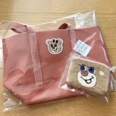 フェイラー オールドテディ ワッペントートバッグ ピンク L・L字ポーチ 2点