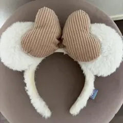 ディズニー 耳型カチューシャ 白とベージュ