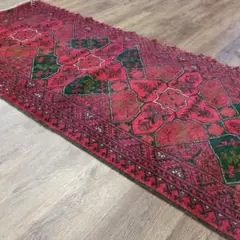 【60's Vintage rug】183×118cm　トルクメン族　アリホジャ アフガニスタン産 1960年代 オールドラグ】トルクメン族