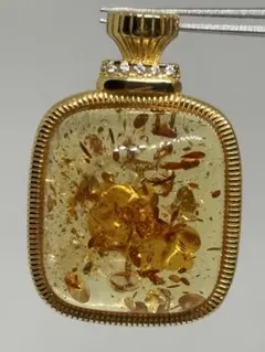 No.1 フラワーアンバー ペンダントトップ（シルバー925・ゴールド色）