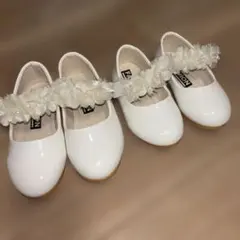 【別売ok】キッズ ベビー フォーマルシューズ 白 ホワイト お花 結婚式卒園式