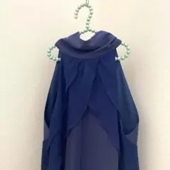 UNTITLED ネイビー サテンドレス ホルターネック★リボン付