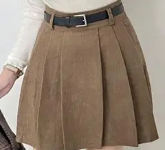 コーデュロイ プリーツスカート SHEIN