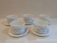 花柄のカップ・ソーサーセット 5個