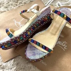 新品 ♡ Christian Louboutin サンダル 花柄 ウェッジソール - メルカリ