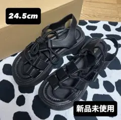 ☆24.5cm☆Ｌブラック スポーツサンダル ☆