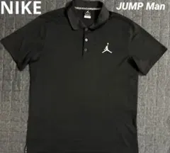 NIKE ナイキ　ジャンプマン　刺繍ロゴ　ポロシャツ　ブラック DRY FIT