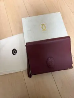 【美品・箱付き】カルティエ マストライン クラッチバッグ ボルドー ヴィンテージ
