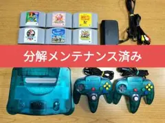 ⭕メンテ済⭕　クリアブルー　ニンテンドー64　本体一式