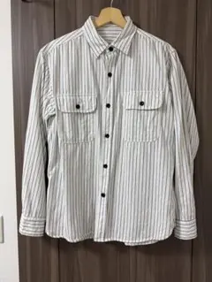 ホワイトストライプ長袖シャツ　EDWIN