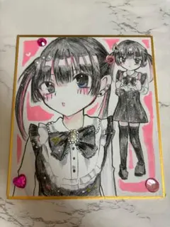 手描きイラスト 萌え絵 色紙