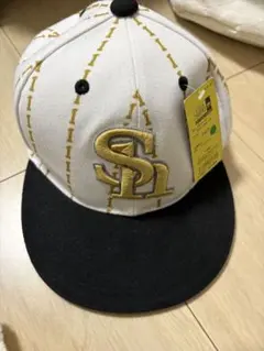 SoftBank Hawks キャップ ホワイト ブラック