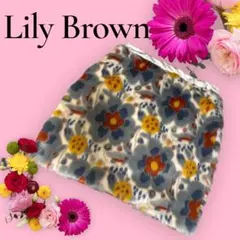Lily Brown リリーブラウン花柄ふわふわファー素材ミニスカート