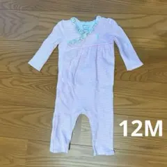 ラルフローレン　カバーオール　12M ロンパース ピンク ボーダー 80cm