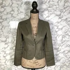 COMME CA DU MODE　（7）　リネン混テーラードジャケット　カーキのサムネイル