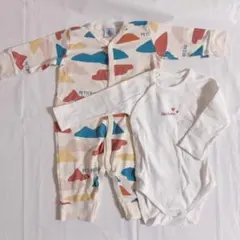 PETITBATEAU／プチバトー　ロンパース　6m/67cm 2点セット