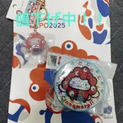 ミャクミャクなりきり立体　シナモンクリアカラーキーホルダー＆キラキララムネ缶