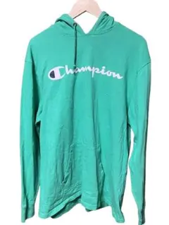Champion ロゴパーカーXL グリーン ビッグロゴ ストリート