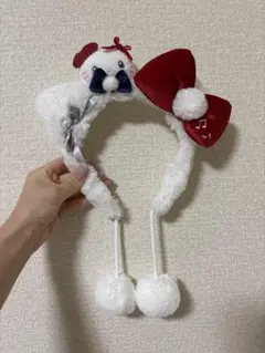 キティちゃんクリスマスカチューシャ ホワイト/レッド