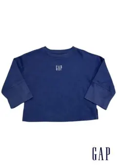 GAP kids 120cmネイビー ロゴ入り クロップドトレーナー