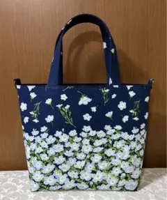 ハンドメイド　手刺繍バッグ、トートバッグ、麻混コットン、リネン、リバティ、底本革、入れ口止め本革、スワロフスキー、大きめ 2025年最新ハンドメイドトートバックリネンの人気アイテム - メルカリ