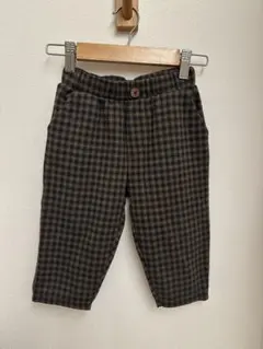 【ZARA】チェック柄ウエストボタン付きパンツ/98cm