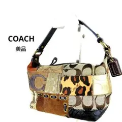 合馬さま専用 COACH アクセサリーポーチ パッチワーク バッグ レザー 本革