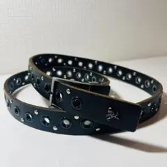 ✨未使用級✨ Roen ロエン ブラックレザーベルト　黒　スカル
