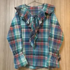 タイムセール！BAYFLOWチェックシャツ　フリルのサムネイル
