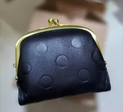 ズッケロ　二つ折り財布　レディース　黒　ドット柄　牛革　短財布　Zucchero