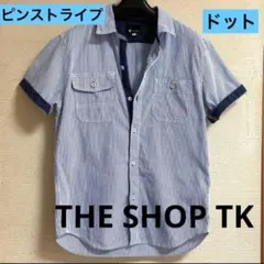 THE SHOP TK MIXPICE ピンストライプ ドット柄 半袖シャツのサムネイル