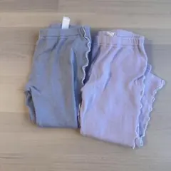 フリル付きボトムス2点セット（グレー・ラベンダー）