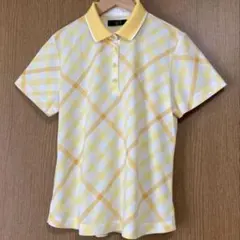 超美品♡ DAKS ゴルフ ポロシャツ レディース 半袖 L イエロー チェックのサムネイル