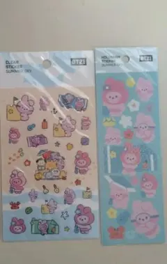 BT21 サマー・スカイ クリアステッカー &ホログラムシール&クレーンゲームのサムネイル