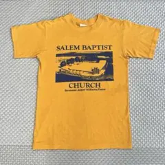 90s ヴィンテージ フロッキープリントTシャツ サレムバプティスト教会