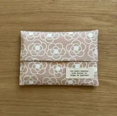 551. ポケットティッシュケース　カメリア柄ベージュ　ハンドメイド
