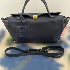 potior ２ウエイショルダーバック 山羊革✖️スエード ネイビー