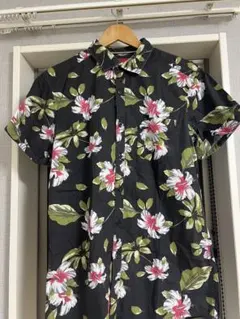 Esprit エスプリ 半袖 アロハシャツ 花柄 ブラック メンズ Sのサムネイル