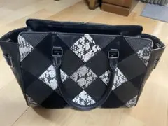 コーチCOACHパイソン柄ダイヤモンドパターンハンドバッグショルダー可