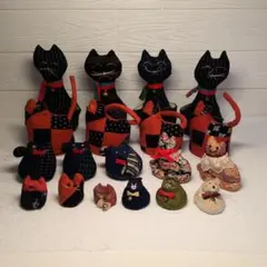 ハンドメイド　猫の置物　19体