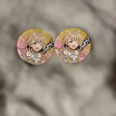 藤田ことね 学マス スマイルベースカフェ 缶バッジ 2個