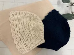 handmade♡ぽこぽこボンネットセット