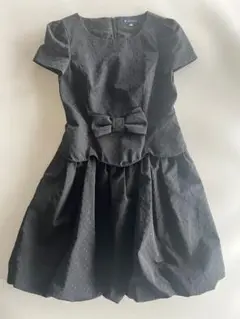 M'S GRACY 黒 ドット柄 半袖ワンピース 40 エムズグレイシー