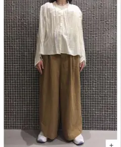 美品◇Soi-e ソワ リネンデニムパンツ ベージュ 北欧暮らしの道具店