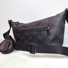 ✨極美品✨現行COACH スモールフィンクロスボディー　PVC　ポーチ付ブラック