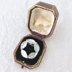 【 389 】ヴィンテージ シルバーリーフ ミニ リース ブローチ