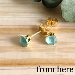 販売終了《スワロフスキー》カットストーンピアス【クリスタルミントグリーン6mm】