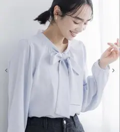 coca コカ ボウタイブラウス M 青